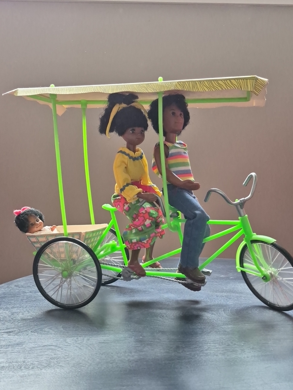 Sunshine Family Happy Family Dolls With Bicycle Original Clothes